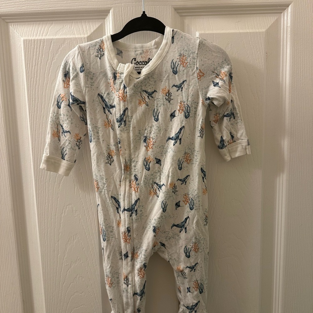 Coccoli Kids One Piece Footie - Blue and Orange